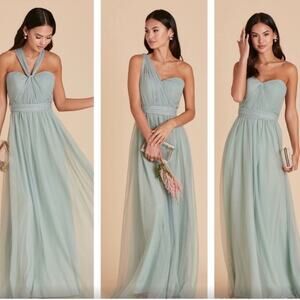 Birdy Grey Christina Convertible Tulle Maxi Dress Sage S NWT